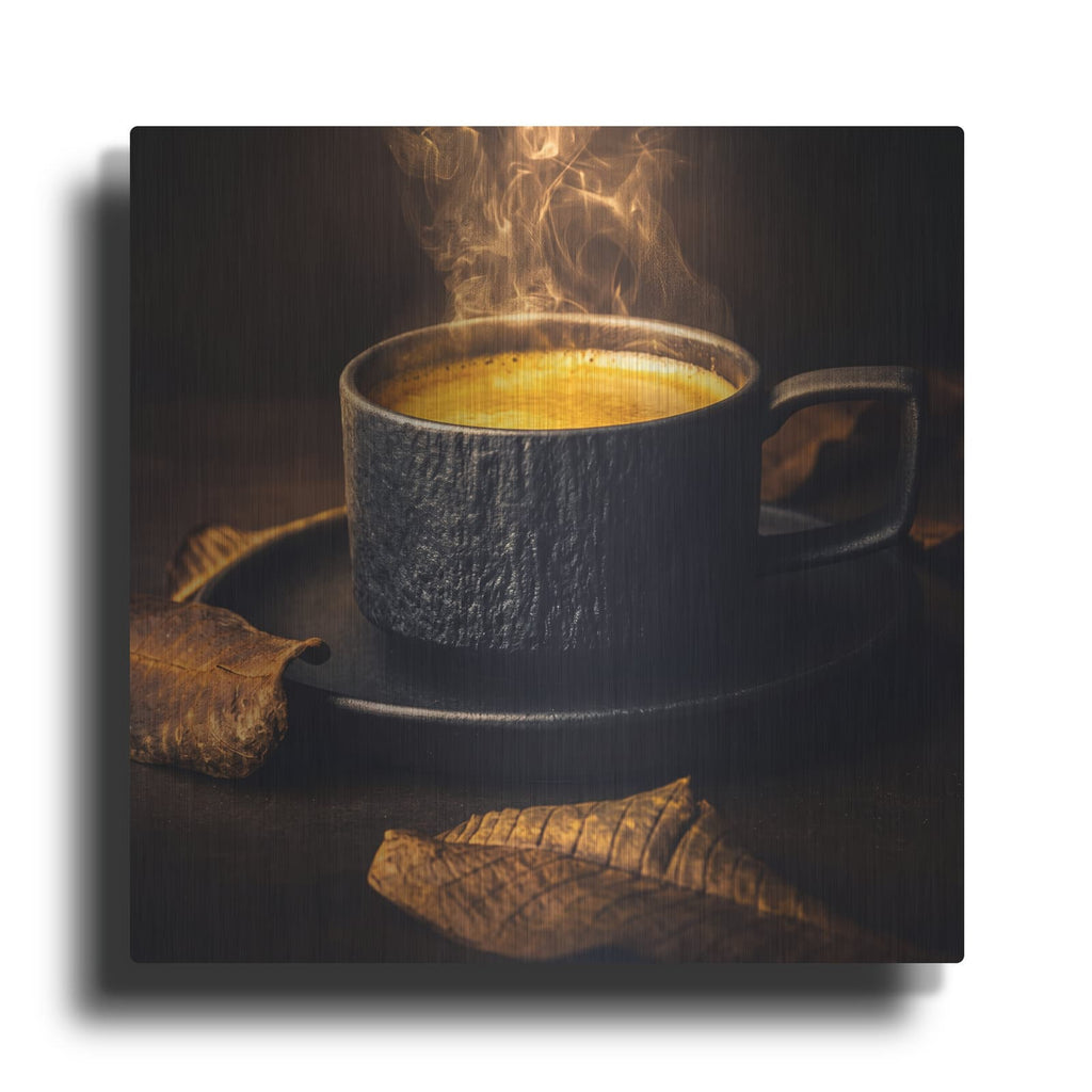 'Golden Hour Coffee' by Veve – Metal Wall Art