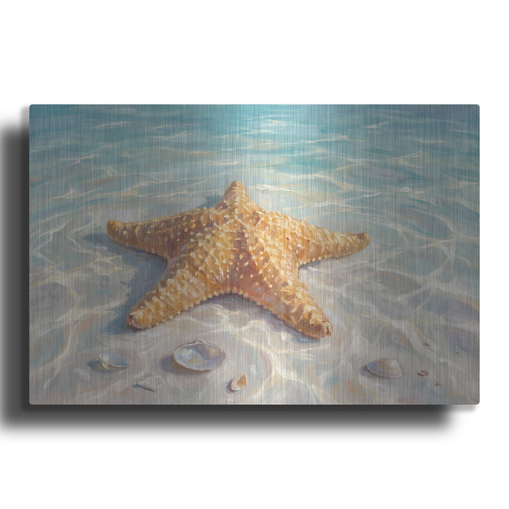 'Golden Starfish' by Veve – Metal Wall Art