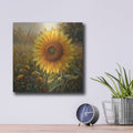 'Golden Sun Bloom' by Veve – Metal Wall Art, 12x12 room view