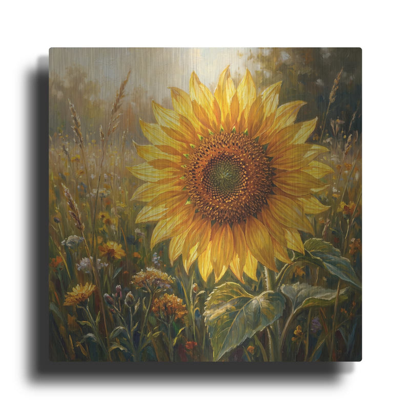 'Golden Sun Bloom' by Veve – Metal Wall Art