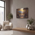'Golden Sunset Firepit Mountain Valley View' by Veve – Metal Wall Art, 16x12 room view
