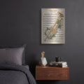 'Golden Trumpet Symphony' by Veve – Metal Wall Art, 12x16 room view