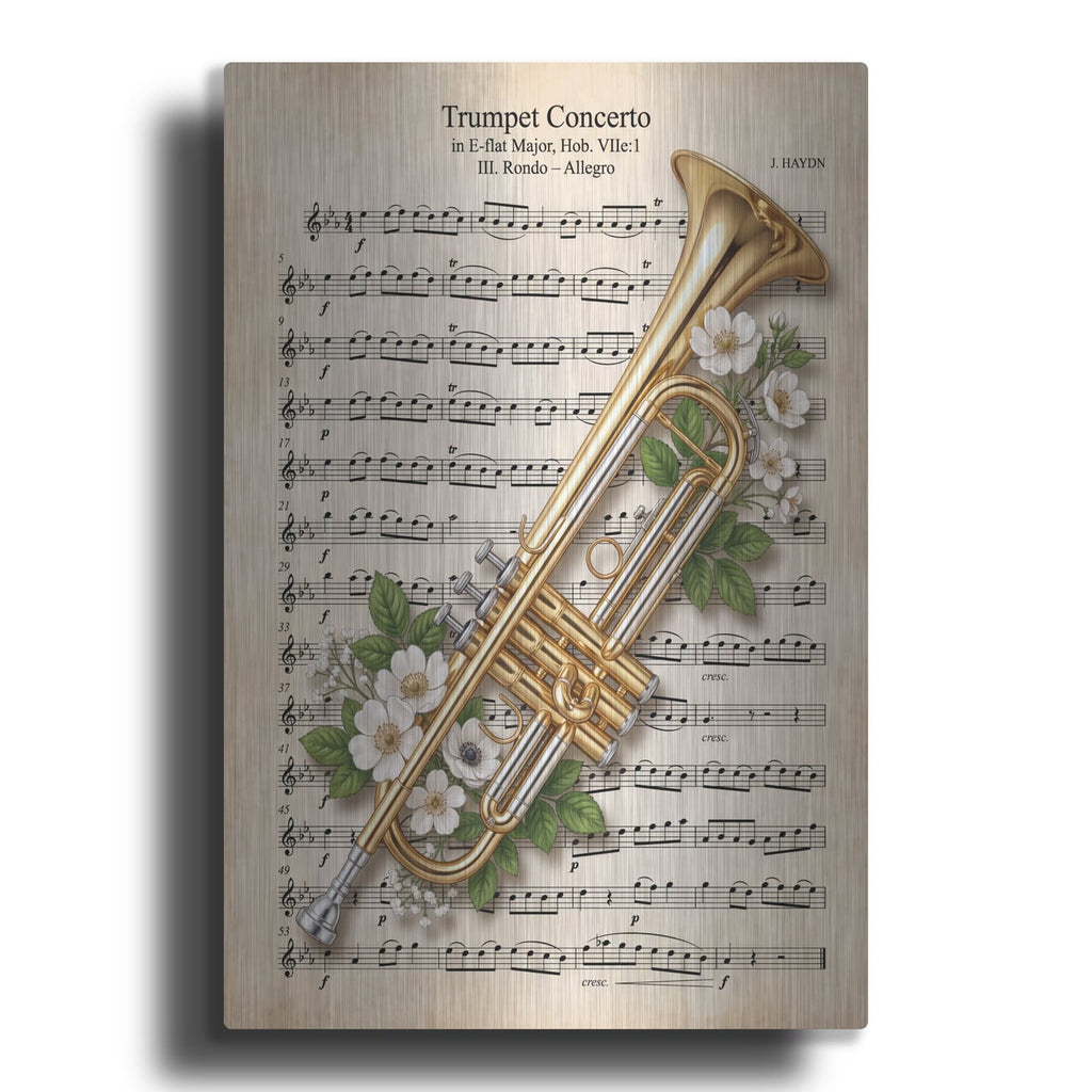 'Golden Trumpet Symphony' by Veve – Metal Wall Art