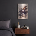 'Grand Piano in Bloom' by Veve – Metal Wall Art, 12x16 room view