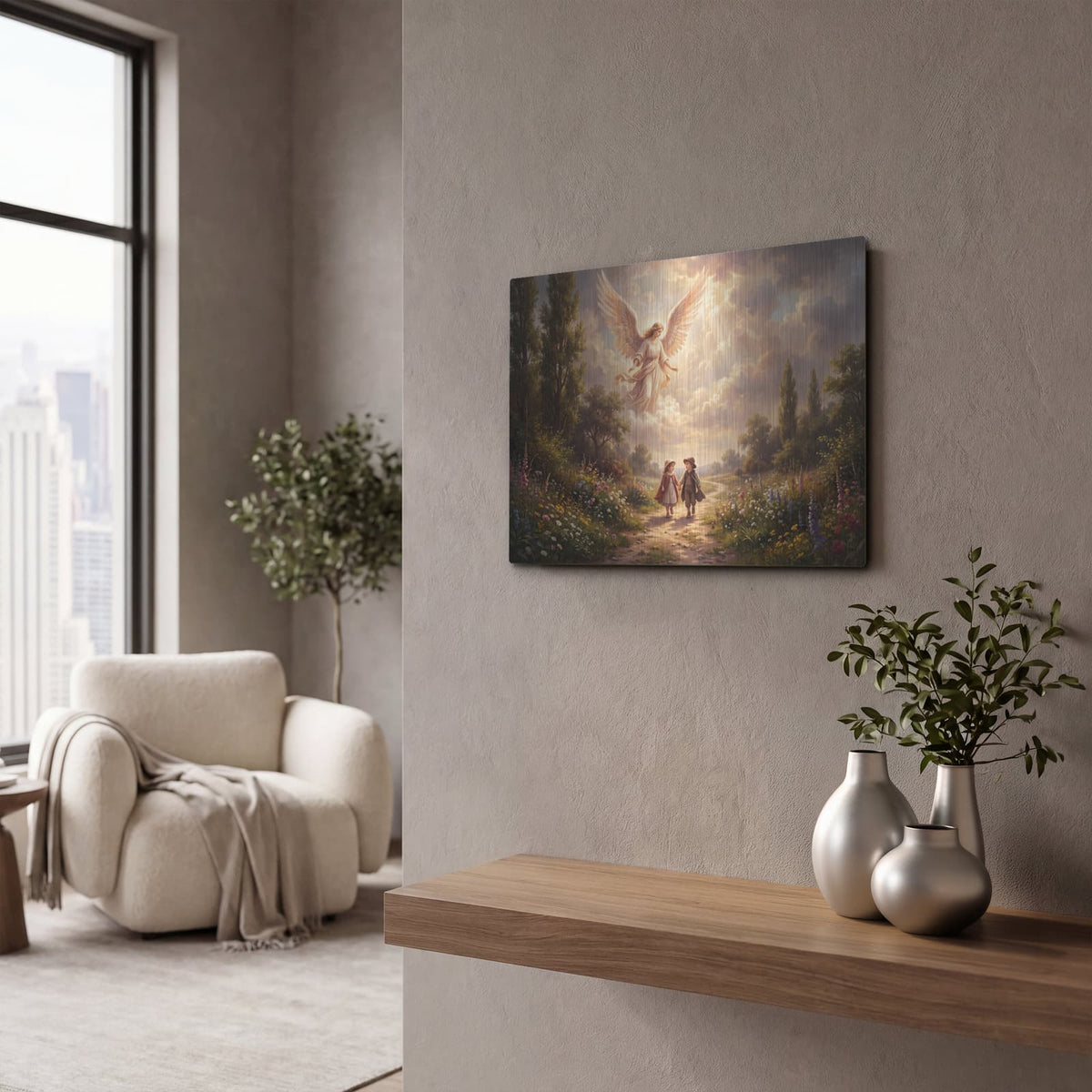 'Guardian Angel' by Veve – Metal Wall Art, 16x12 room view