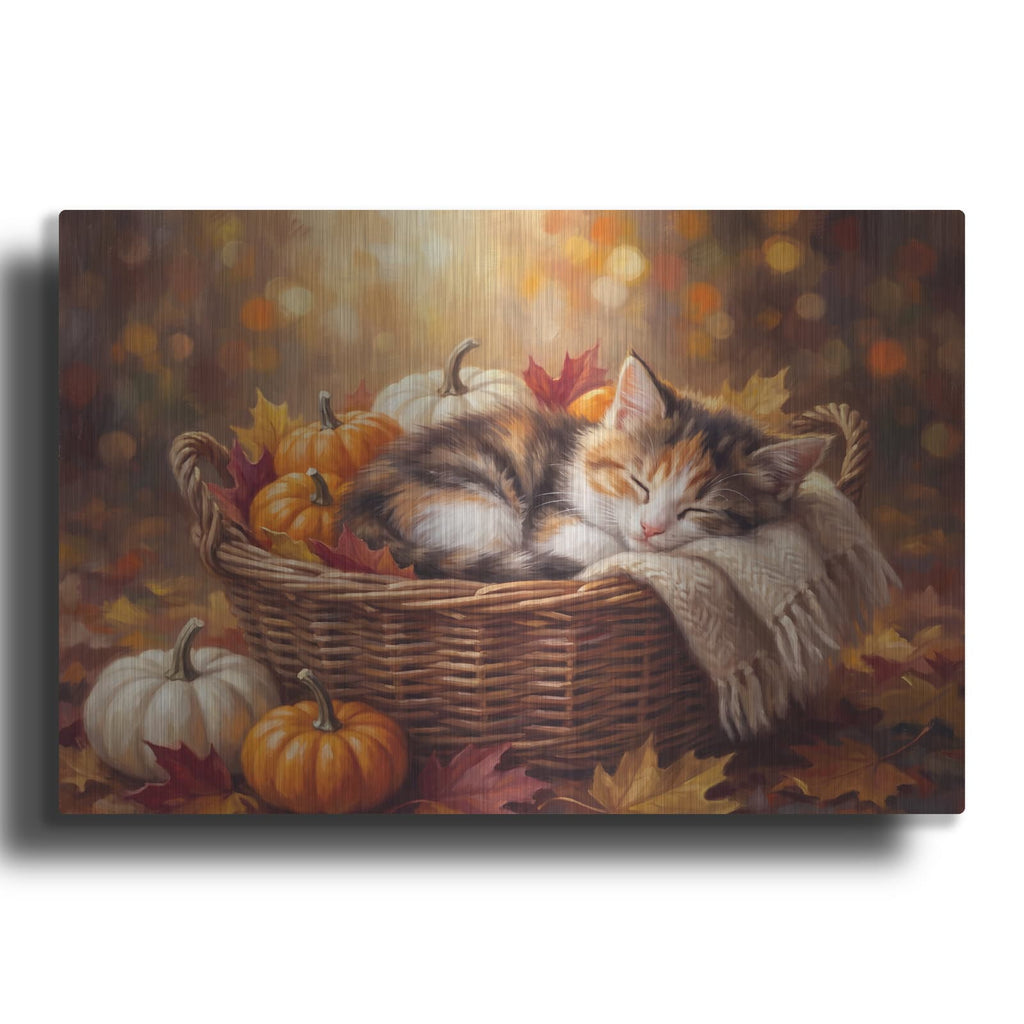 'Halloween Basket Snuggle' by Veve – Metal Wall Art