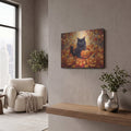 'Halloween Black Cat and Pumpkins' by Veve – Metal Wall Art, 16x12 room view