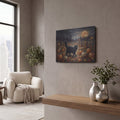 'Halloween Cat Pumpkin Patch' by Veve – Metal Wall Art, 16x12 room view