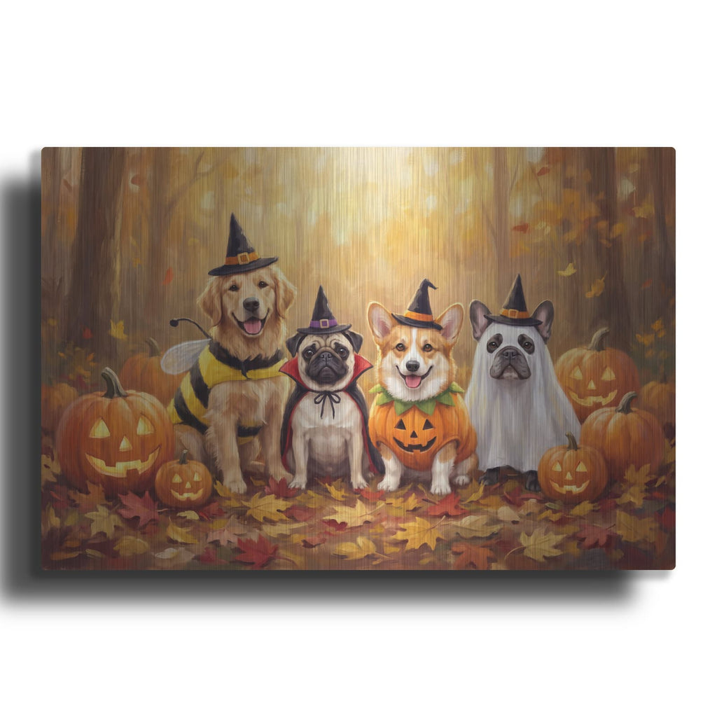 'Halloween Dogs in Costumes' by Veve – Metal Wall Art