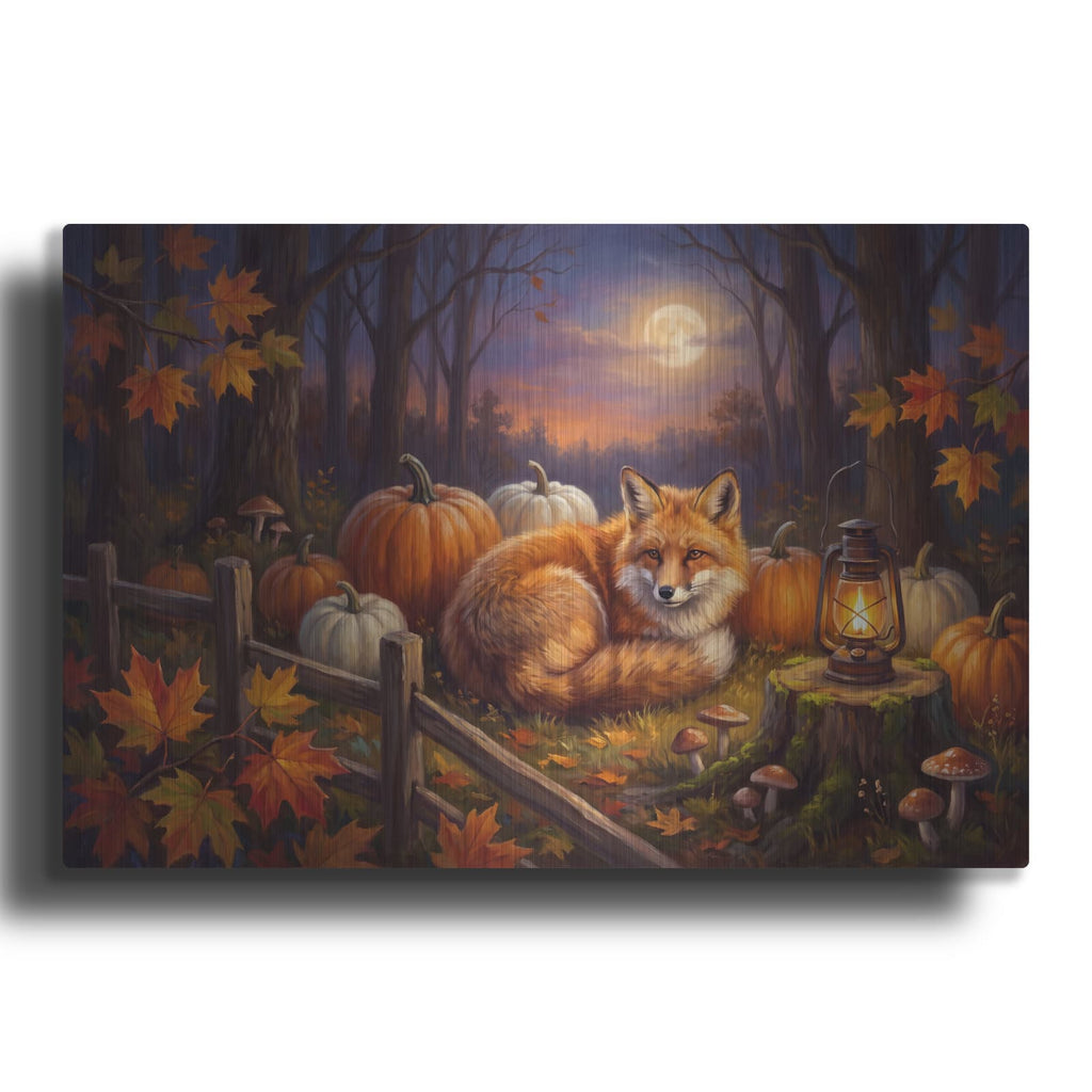 'Halloween Fox Pumpkins' by Veve – Metal Wall Art