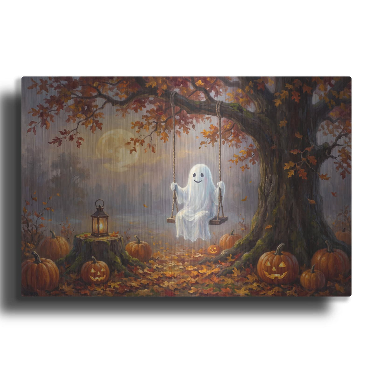 'Halloween Ghost Swing' by Veve – Metal Wall Art