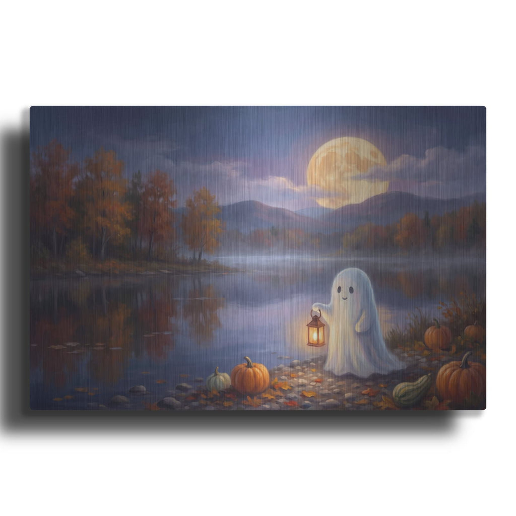 'Halloween Lake Ghost' by Veve – Metal Wall Art