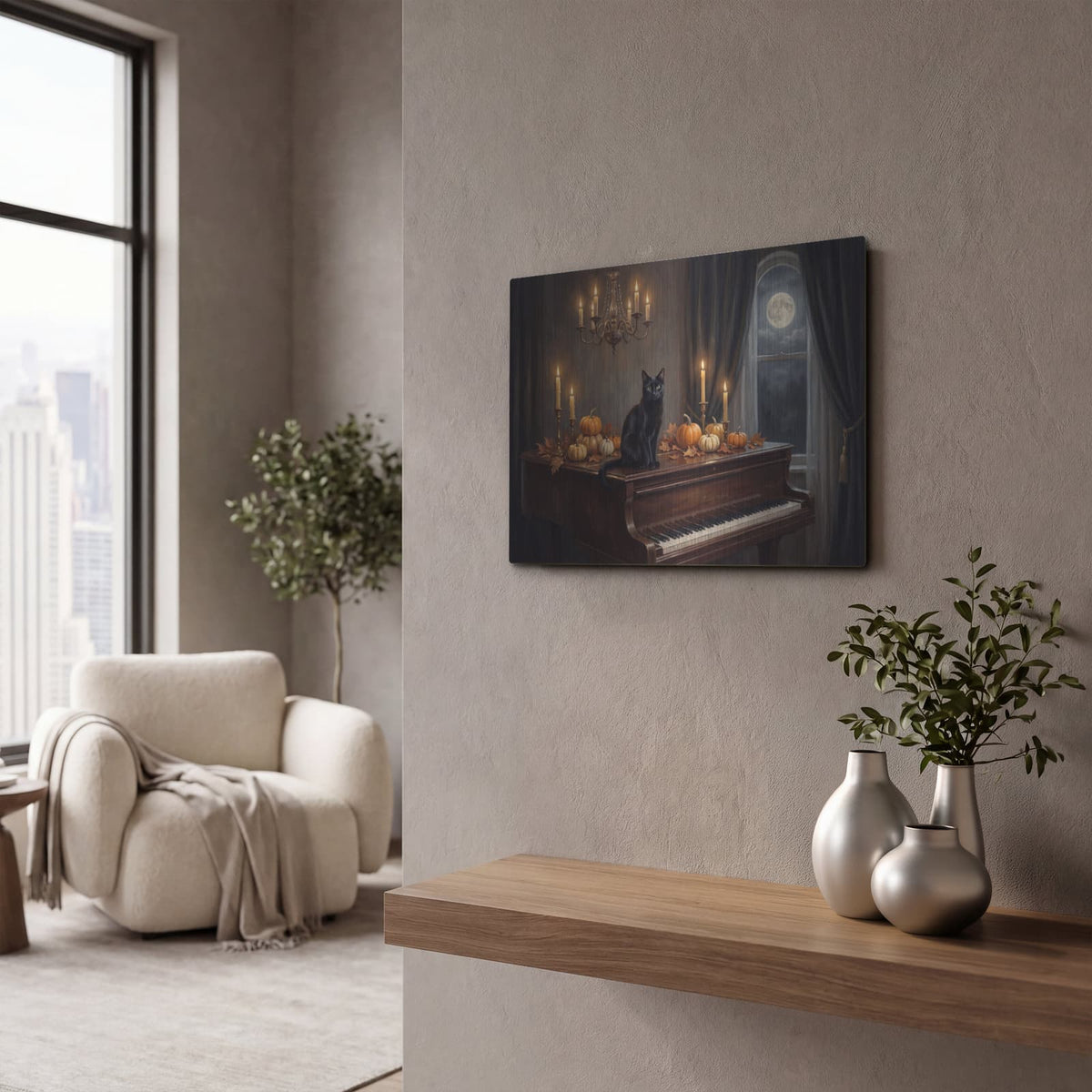'Halloween Moonlight Nocturne' by Veve – Metal Wall Art, 16x12 room view