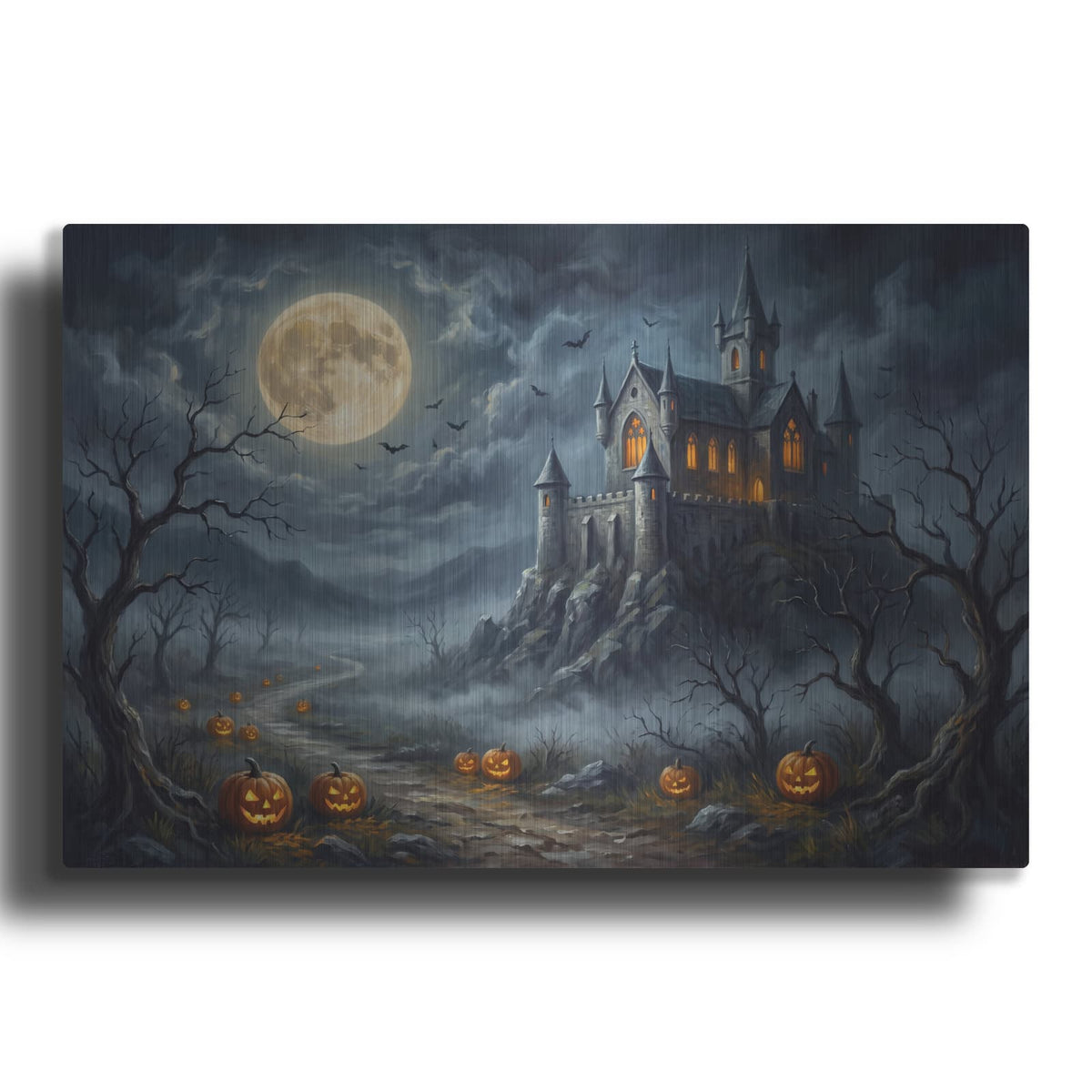 'Halloween Moonlit Castle' by Veve – Metal Wall Art