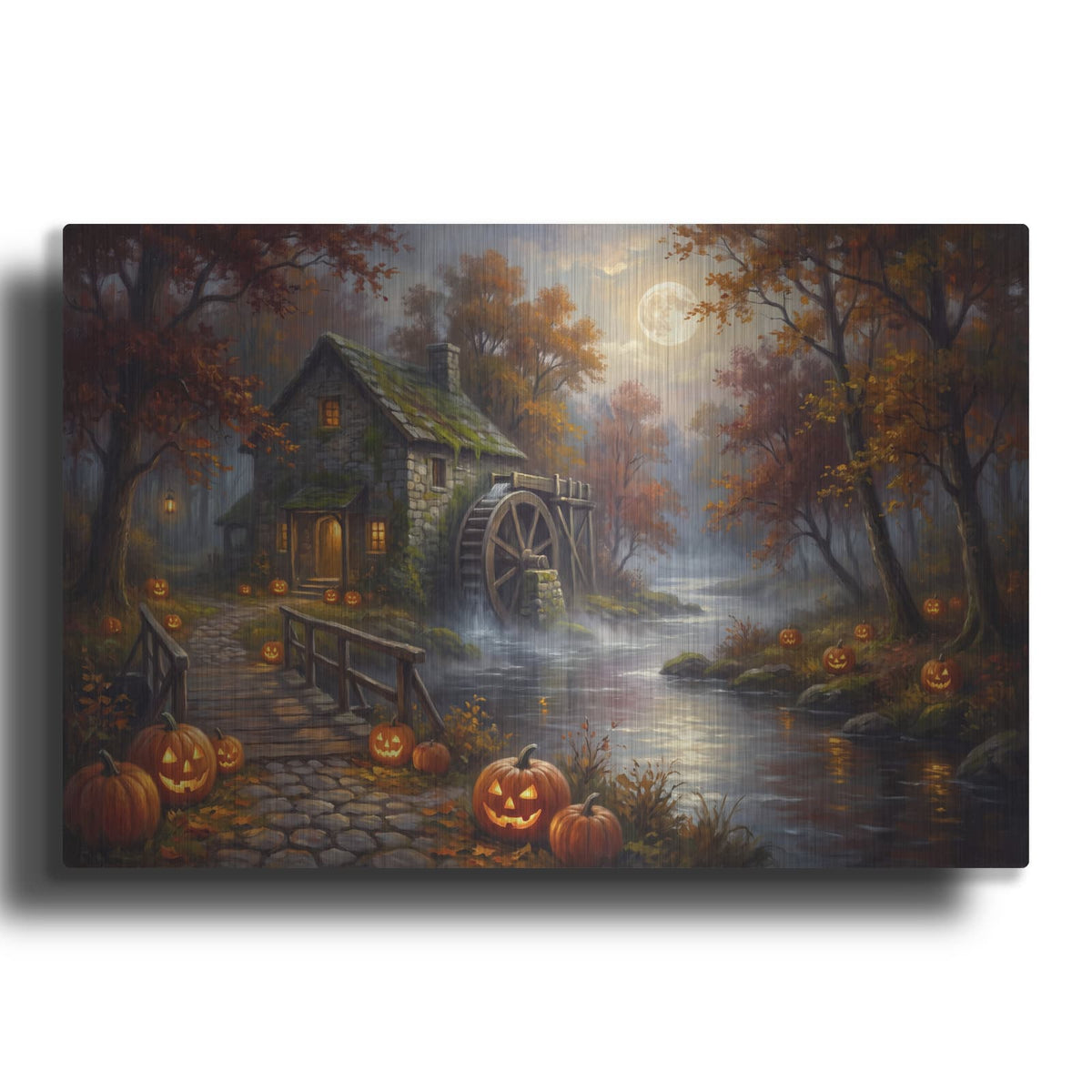 'Halloween Old Mill' by Veve – Metal Wall Art