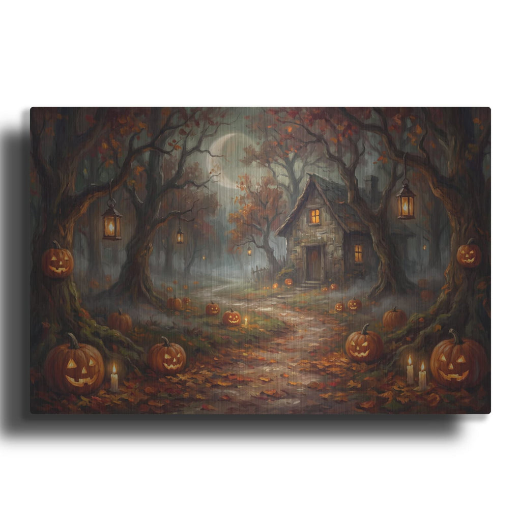 'Halloween Pumpkin Path' by Veve – Metal Wall Art