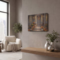'Halloween Pumpkin Porch' by Veve – Metal Wall Art, 16x12 room view