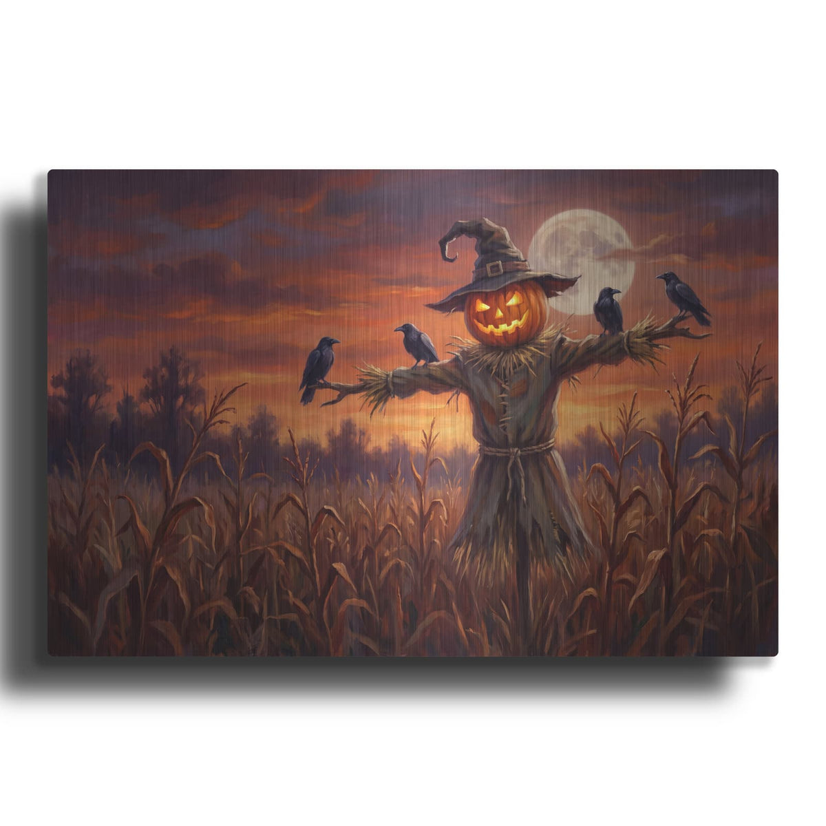 'Halloween Pumpkin Scarecrow' by Veve – Metal Wall Art