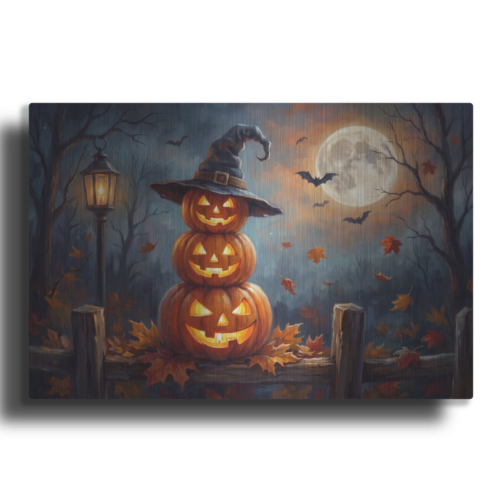 'Halloween Pumpkin Tower' by Veve – Metal Wall Art