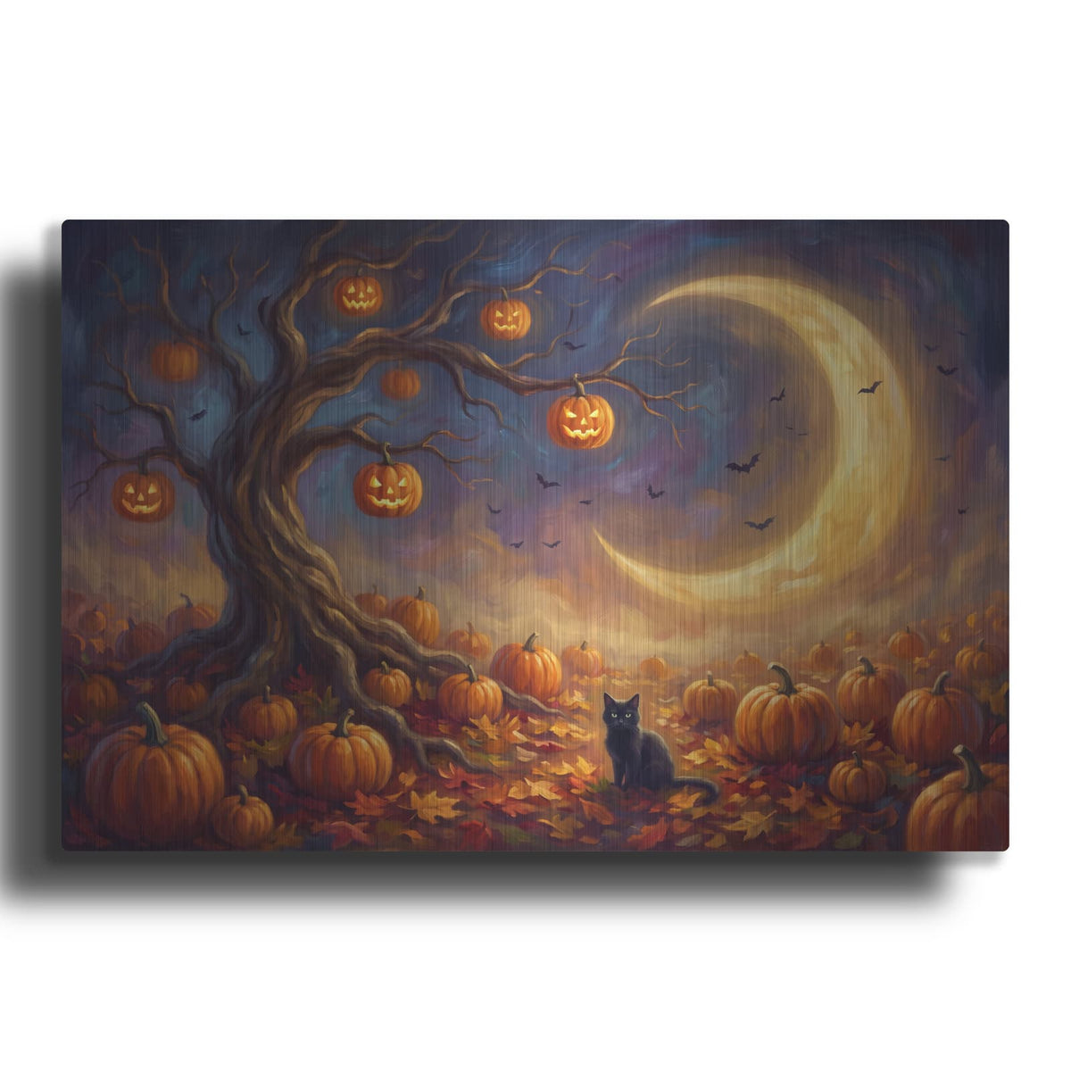 'Halloween Pumpkin Tree' by Veve – Metal Wall Art