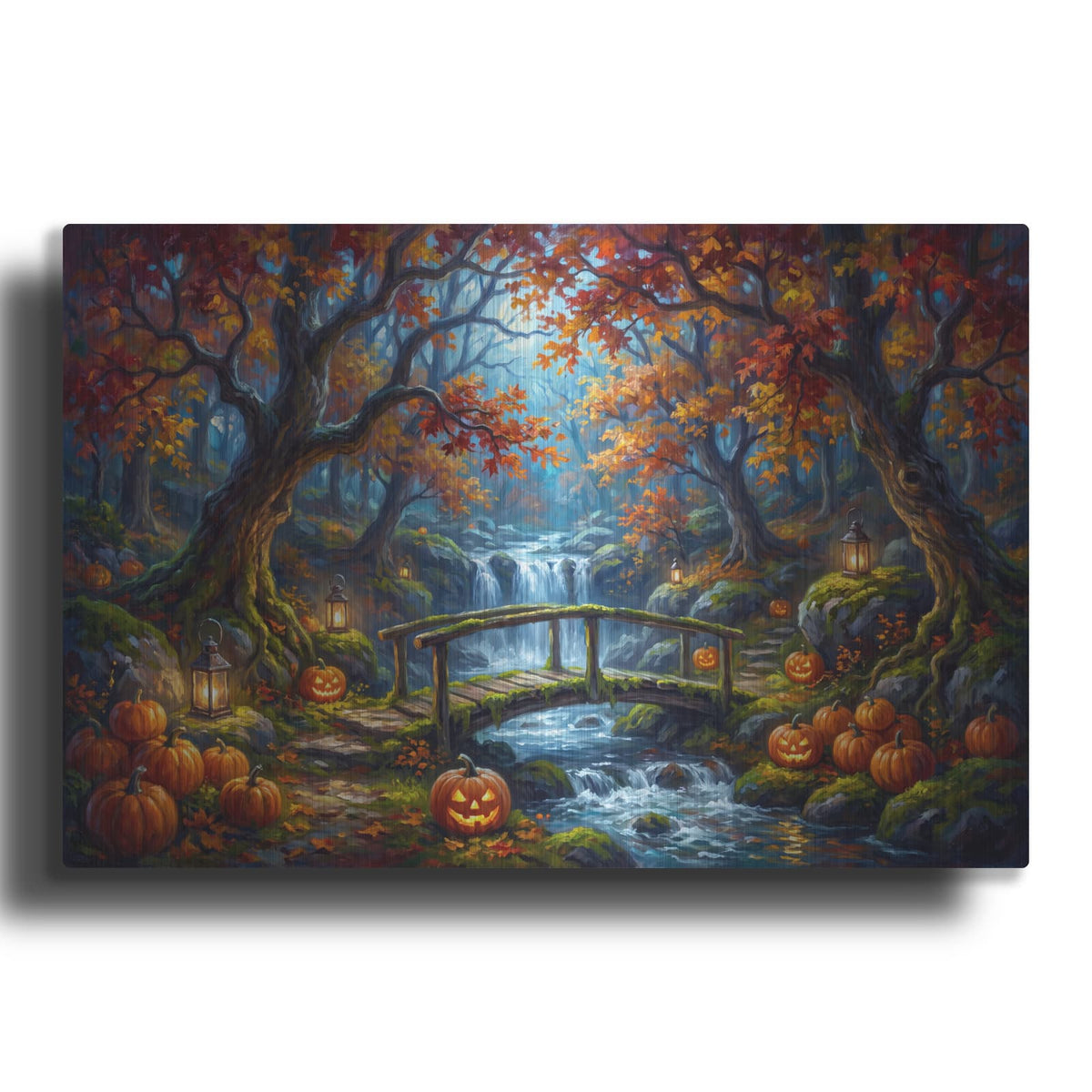 'Halloween Pumpkin Waterfall' by Veve – Metal Wall Art