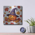'Halloween Pumpkin with Hat' by Veve – Metal Wall Art, 12x12 room view