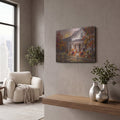 'Halloween Pumpkins Farmhouse' by Veve – Metal Wall Art, 16x12 room view