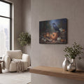 'Halloween Raven Pumpkins' by Veve – Metal Wall Art, 16x12 room view