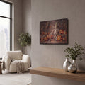 'Halloween Skeleton Pumpkins' by Veve – Metal Wall Art, 16x12 room view