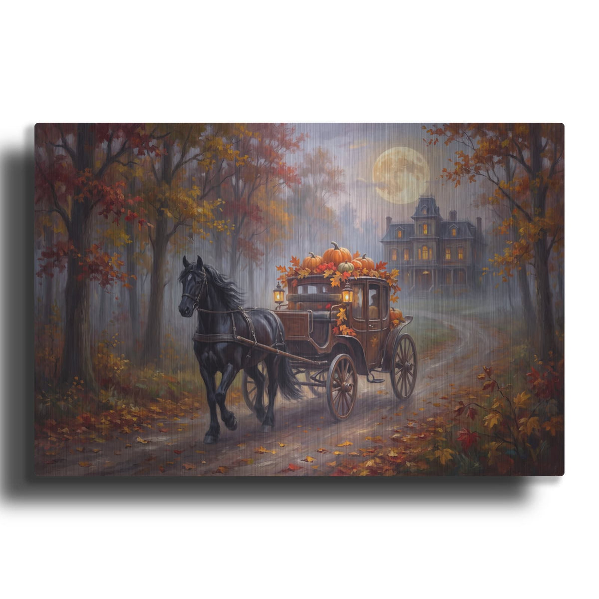 'Halloween The Harvest Carriage' by Veve – Metal Wall Art