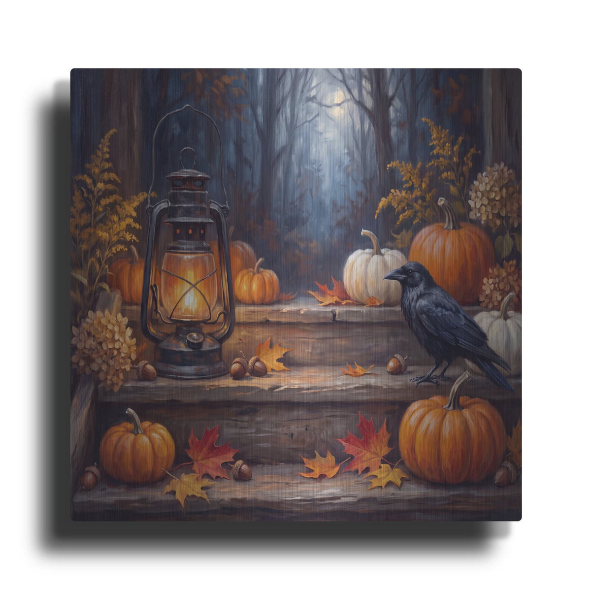 'Halloween Vintage Lantern' by Veve – Metal Wall Art