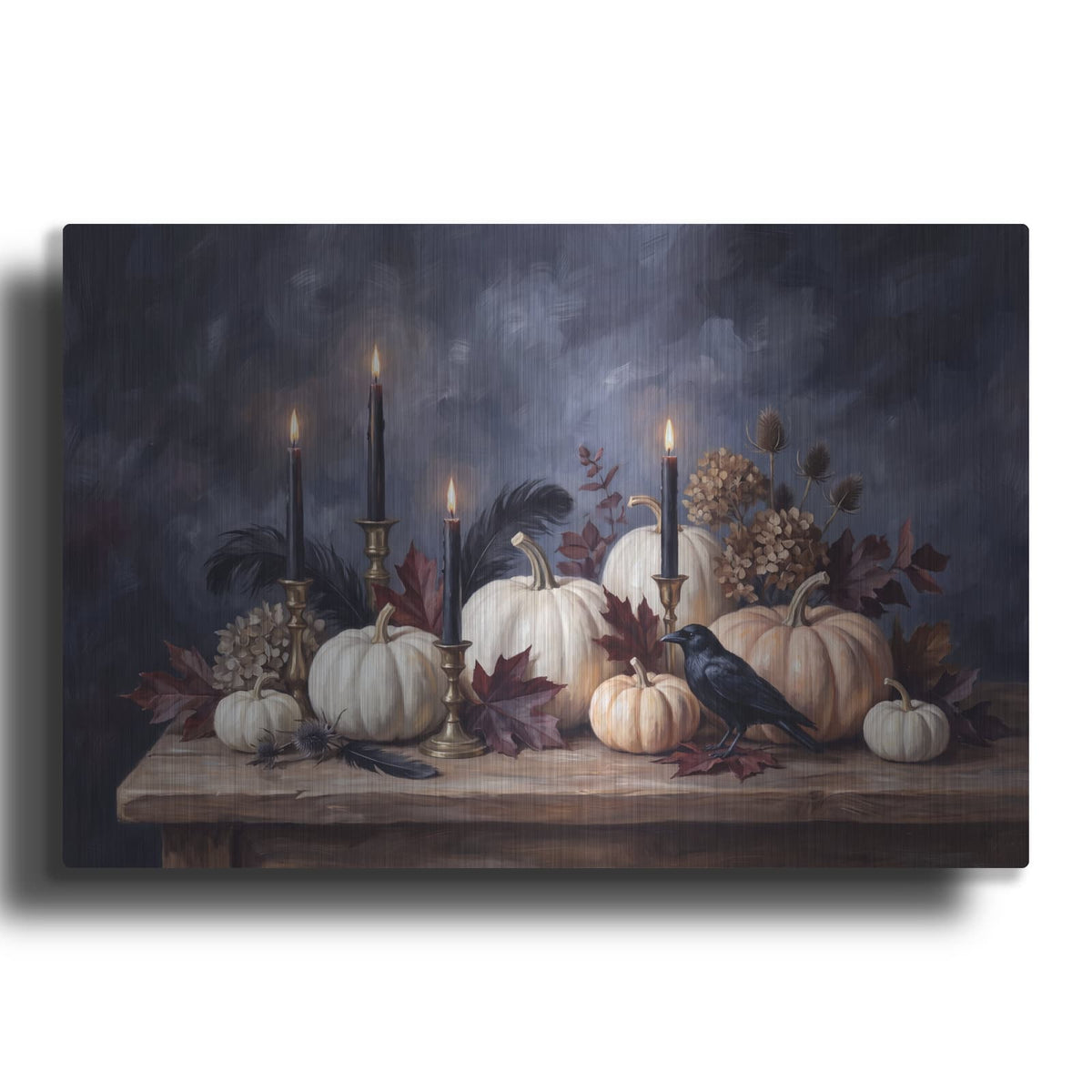 'Halloween White Pumpkin' by Veve – Metal Wall Art