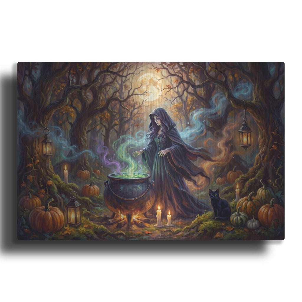 'Halloween Witch Cauldron' by Veve – Metal Wall Art