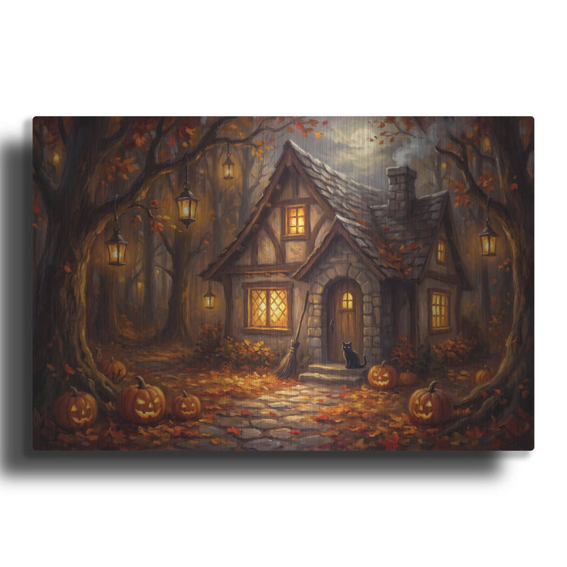 'Halloween Witch Cottage' by Veve – Metal Wall Art