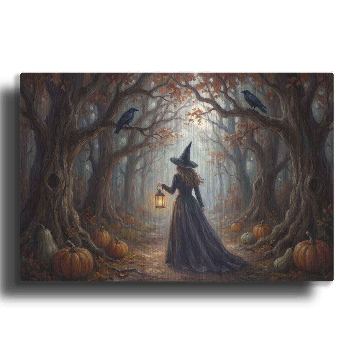'Halloween Witch Forest Path' by Veve – Metal Wall Art