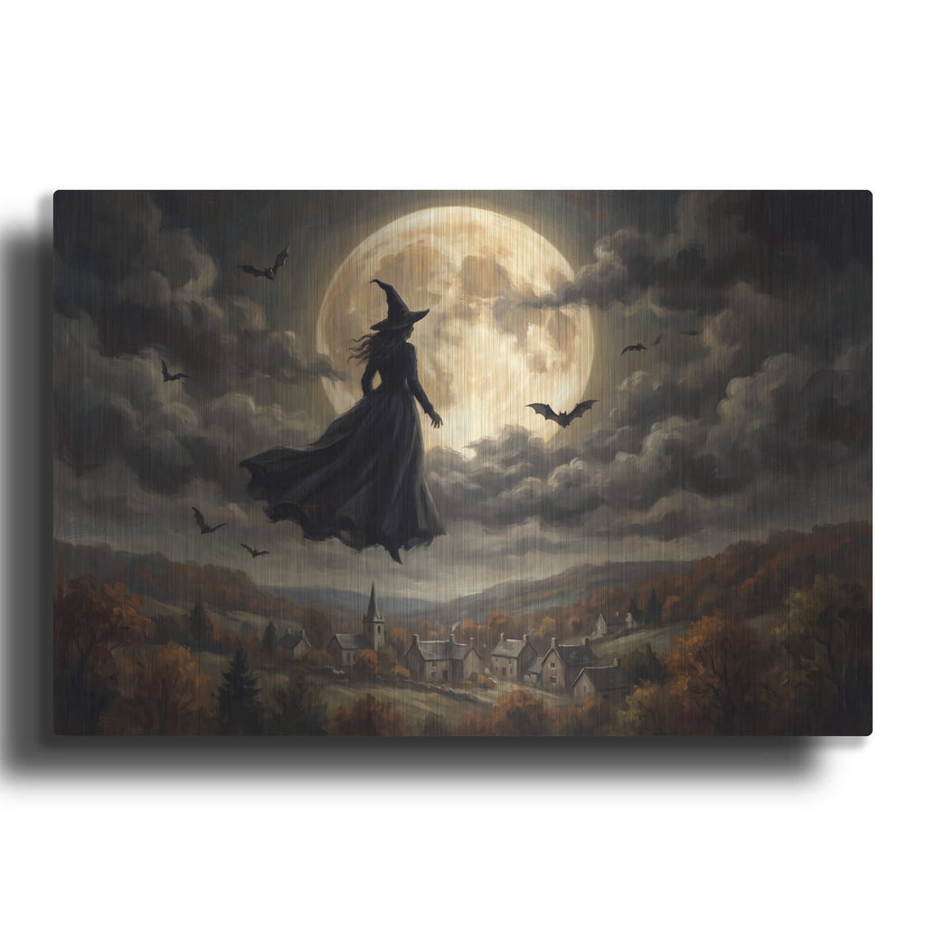 'Halloween Witch Moonlight' by Veve – Metal Wall Art