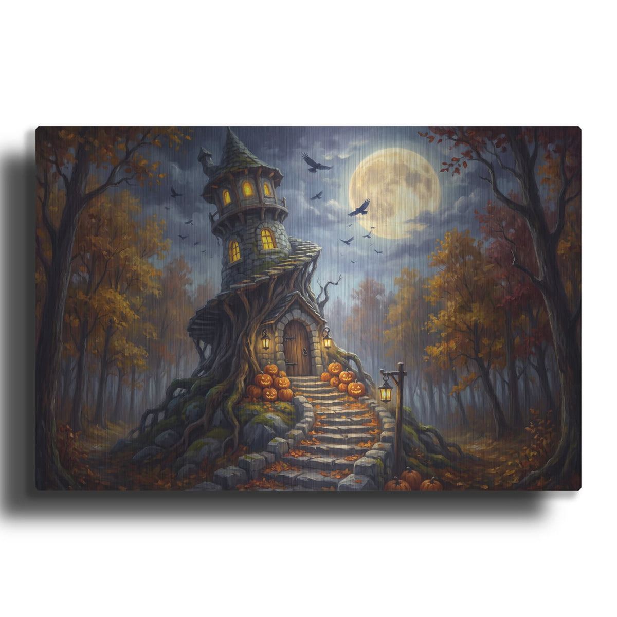 'Halloween Witch Tower' by Veve – Metal Wall Art