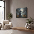 'Halloween Witch with Owl' by Veve – Metal Wall Art, 16x12 room view