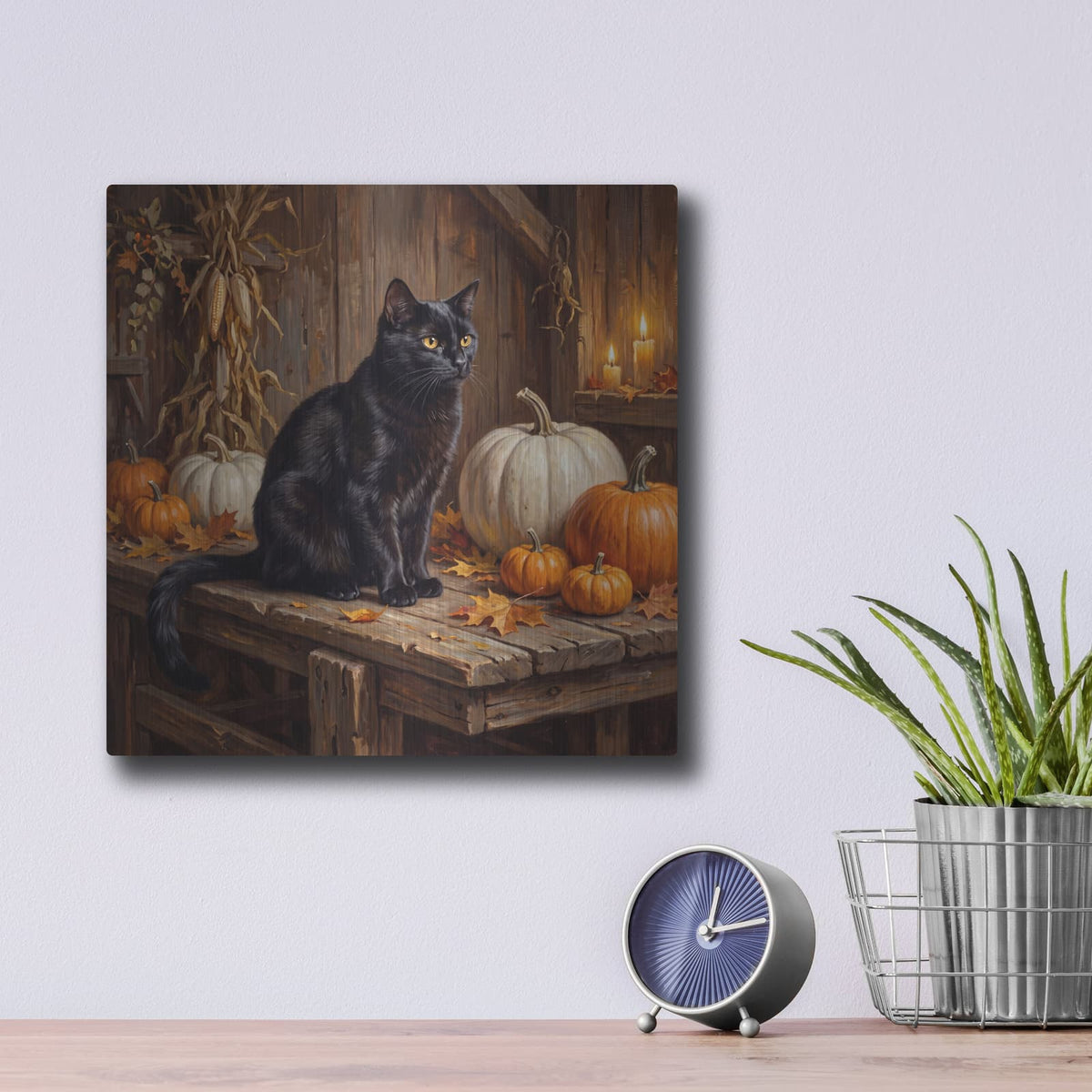 'Harvest Table Whispers' by Veve – Metal Wall Art, 12x12 room view