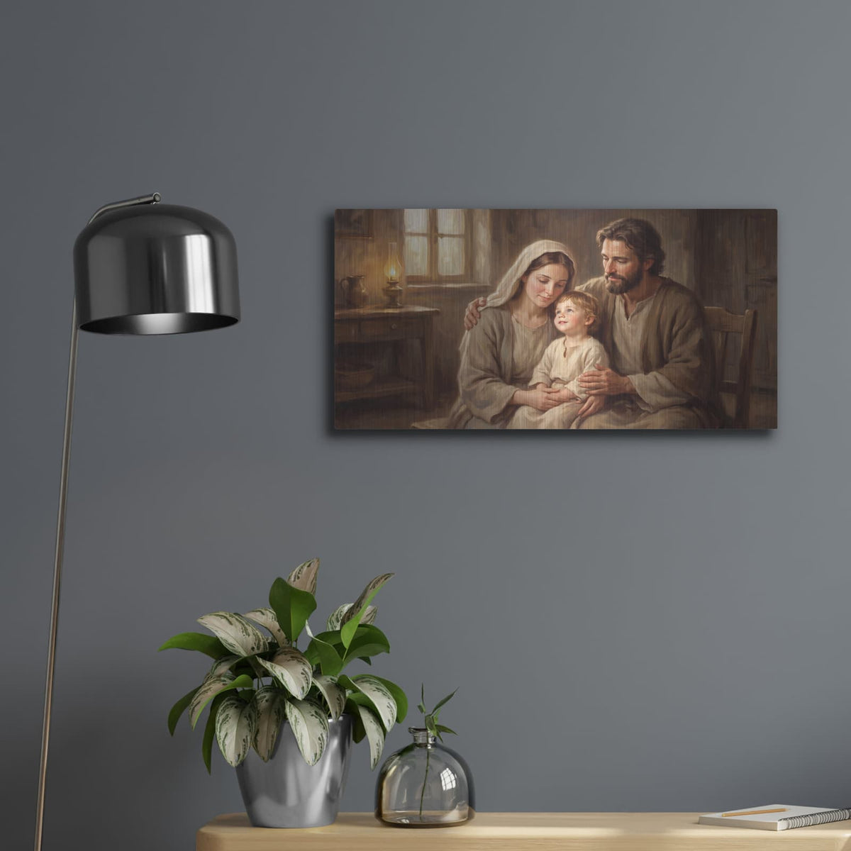 'Holy Family' by Veve – Metal Wall Art, 24x12 room view