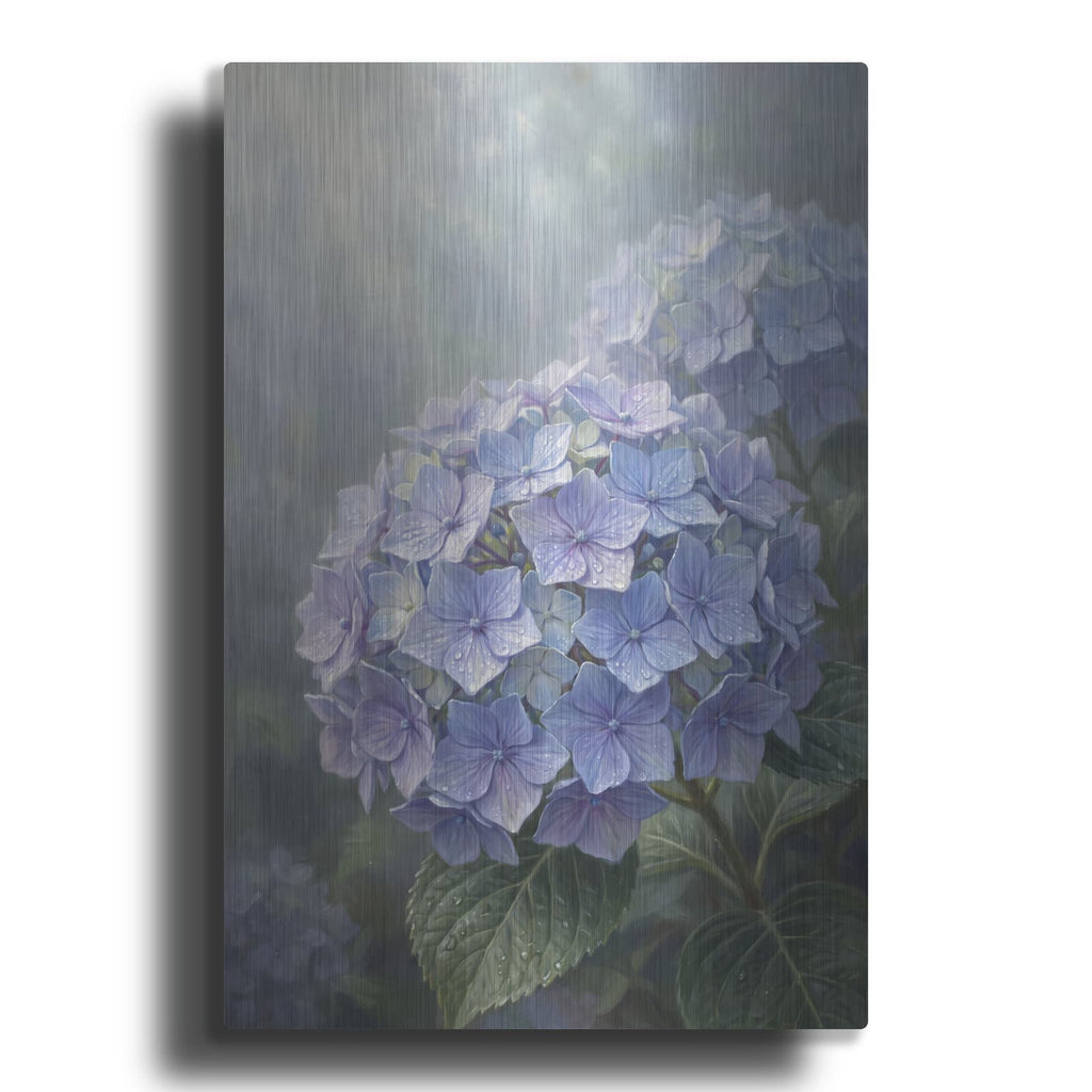 'Hydrangea Haze' by Veve – Metal Wall Art