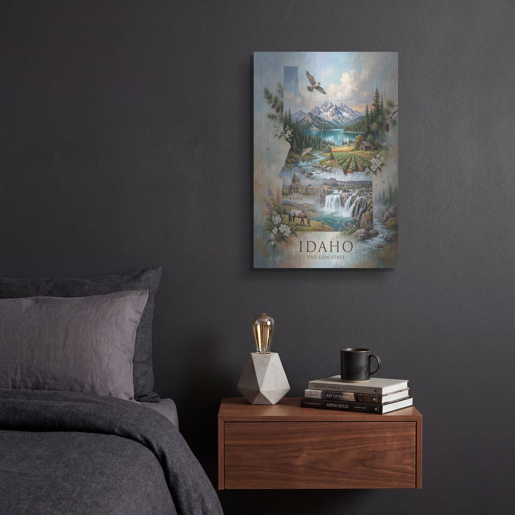 'Idaho The Gem State I' by Veve – Metal Wall Art, 12x16 room view
