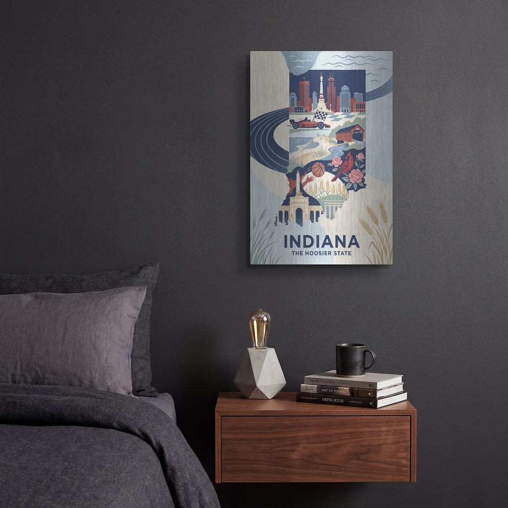 'Indiana The Hoosier State II (1)' by Veve – Metal Wall Art, 12x16 room view