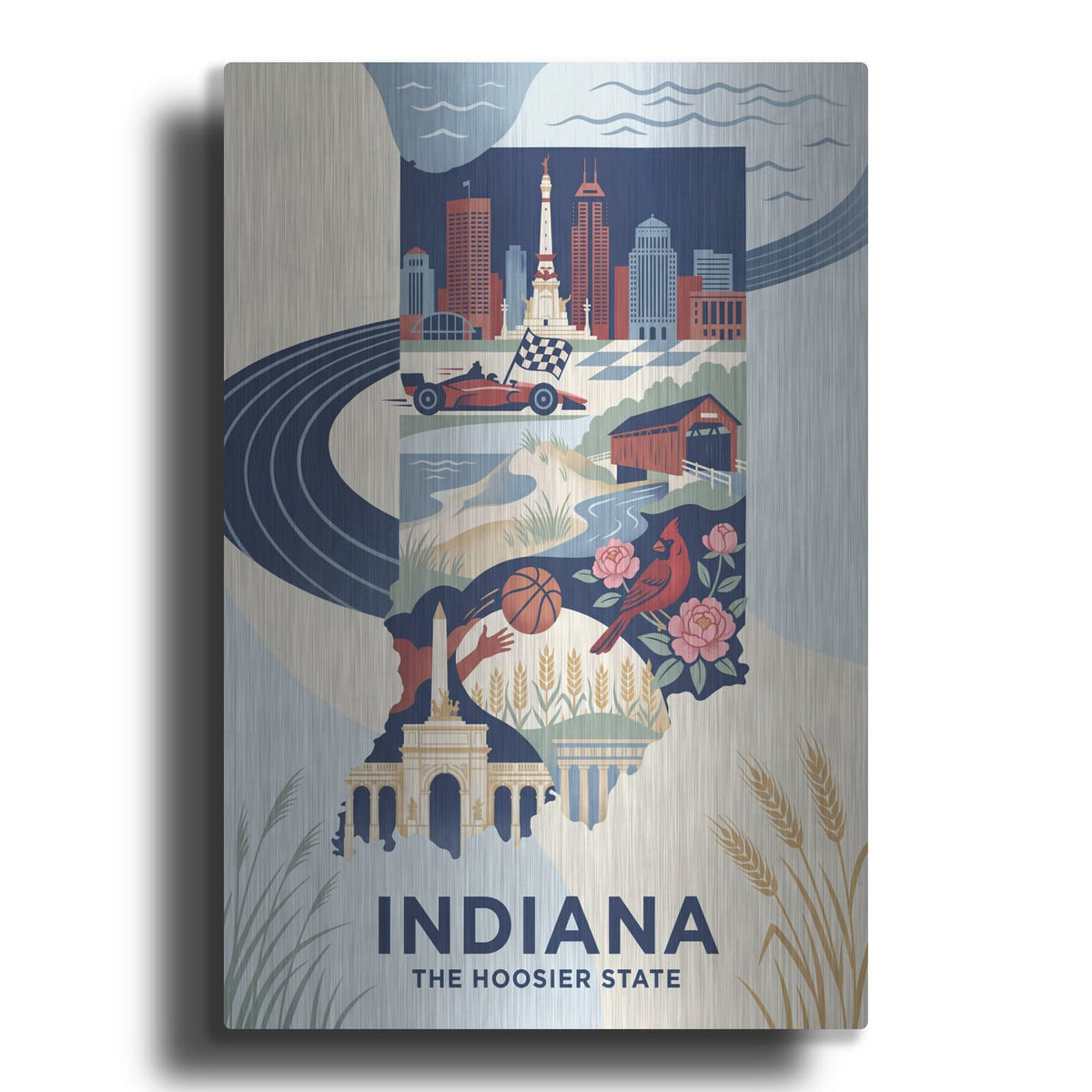 'Indiana The Hoosier State II (1)' by Veve – Metal Wall Art