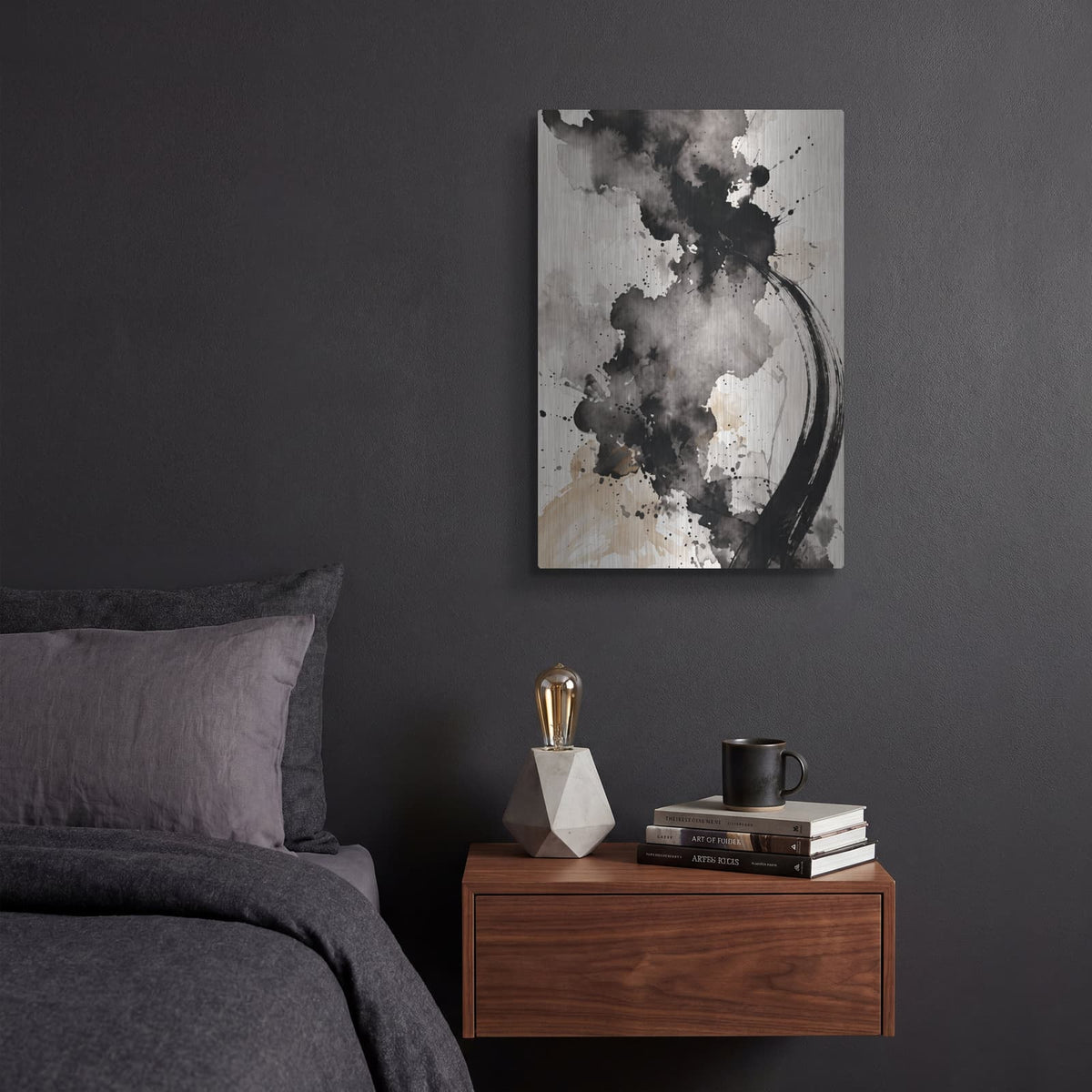 'Ink Serenity' by Veve – Metal Wall Art, 12x16 room view