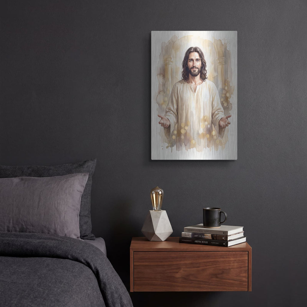 'Jesus Blessing' by Veve – Metal Wall Art, 12x16 room view