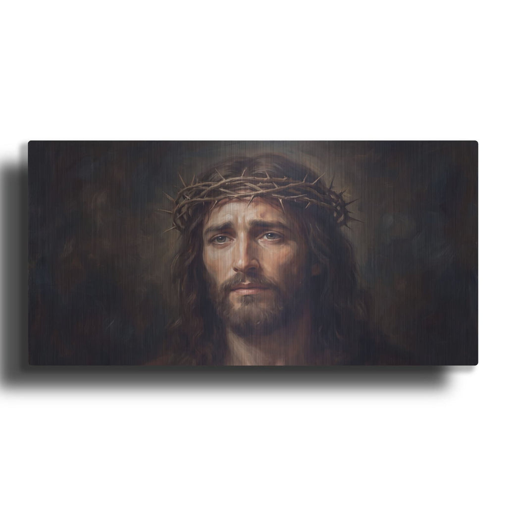 'Jesus Crown Thorns' by Veve – Metal Wall Art