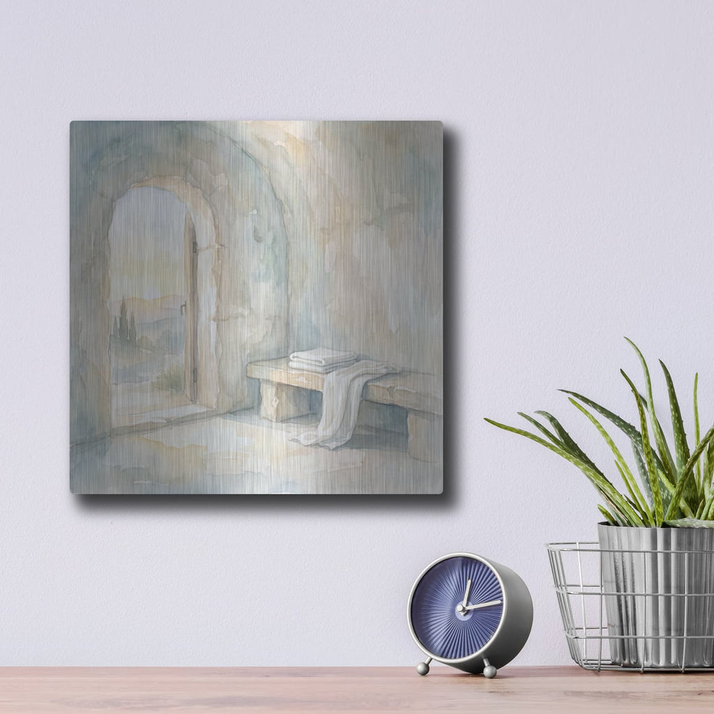 'Jesus Empty Tomb' by Veve – Metal Wall Art, 12x12 room view