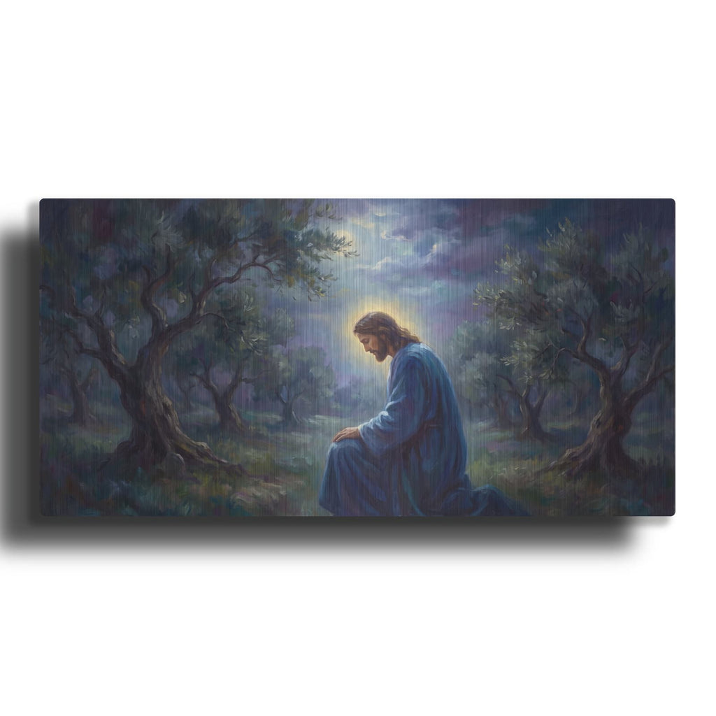 'Jesus Gethsemane Prayer I' by Veve – Metal Wall Art