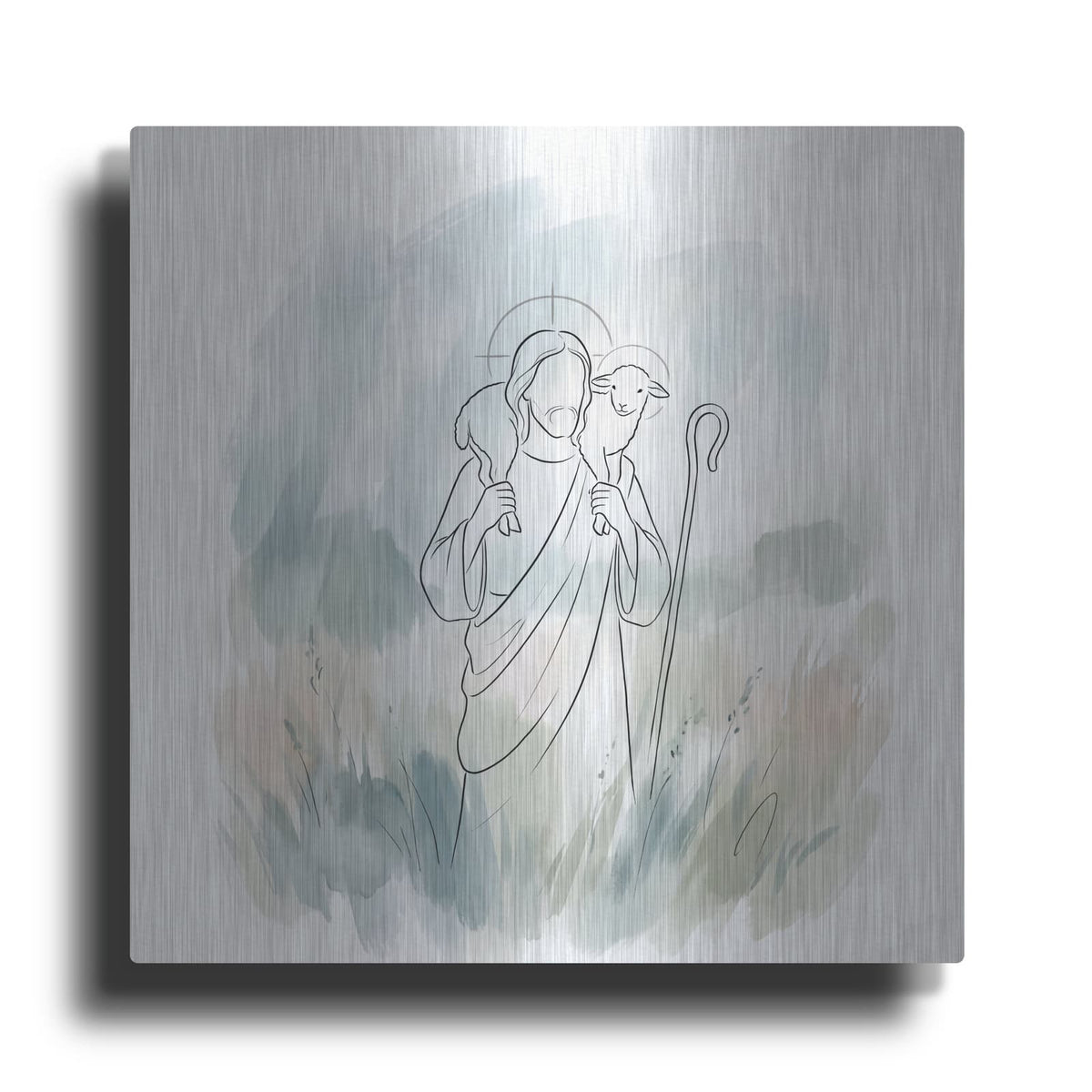 'Jesus Good Shepherd Minimalist' by Veve – Metal Wall Art
